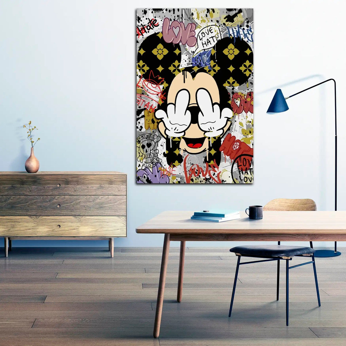 Comic Maus Pop Art Street Art als Leinwandbild