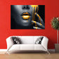 Wandbild Women Abstract Gold Lips