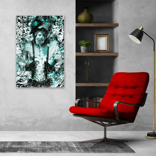 Affe Pop Art als Alu-Dibond Bild an der Wand
