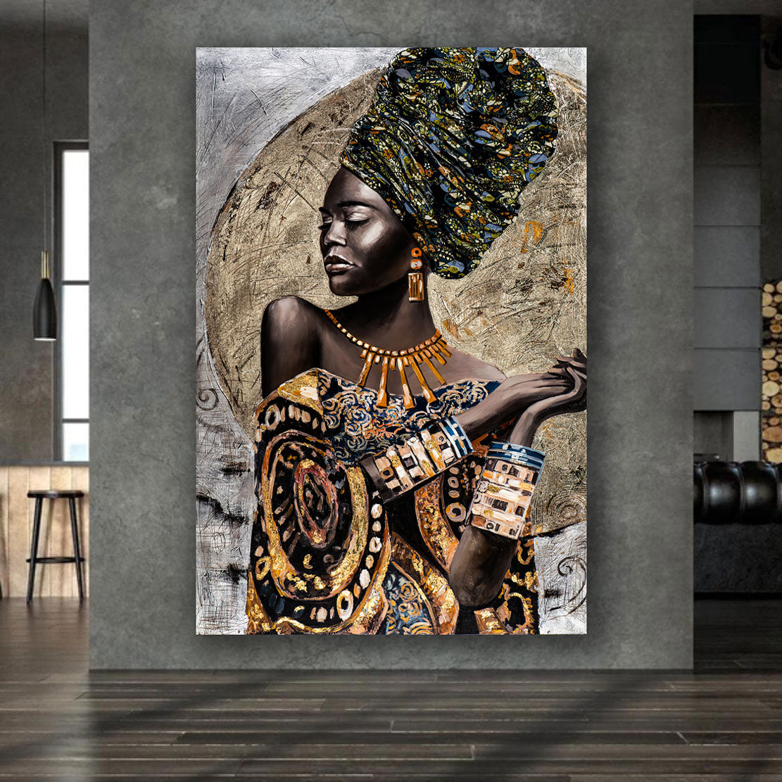 African Beauty Style als Wandbild im Raum