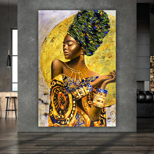 African Beauty Yellow Edition als Acrylglasbild