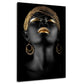 Wandbild afrikanische Frau im Black Women Gold Style