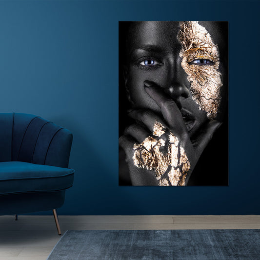 Afrikanische Frau Blue Eyes als Acrylglasbild