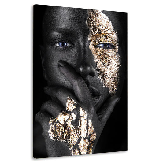Wandbild afrikanische Frau mit blauen Augen
