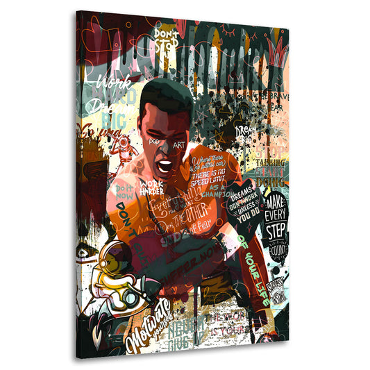 Wandbild Boxer im bunten Colour Pop Art Stil