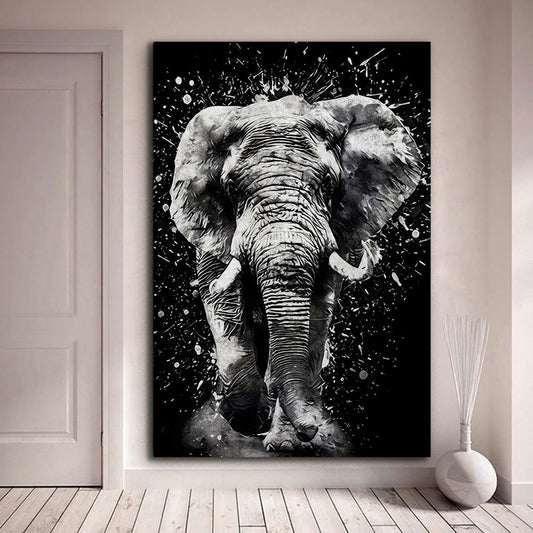 Elefant Schwarz Weiß Wandbild als Acrylglasbild