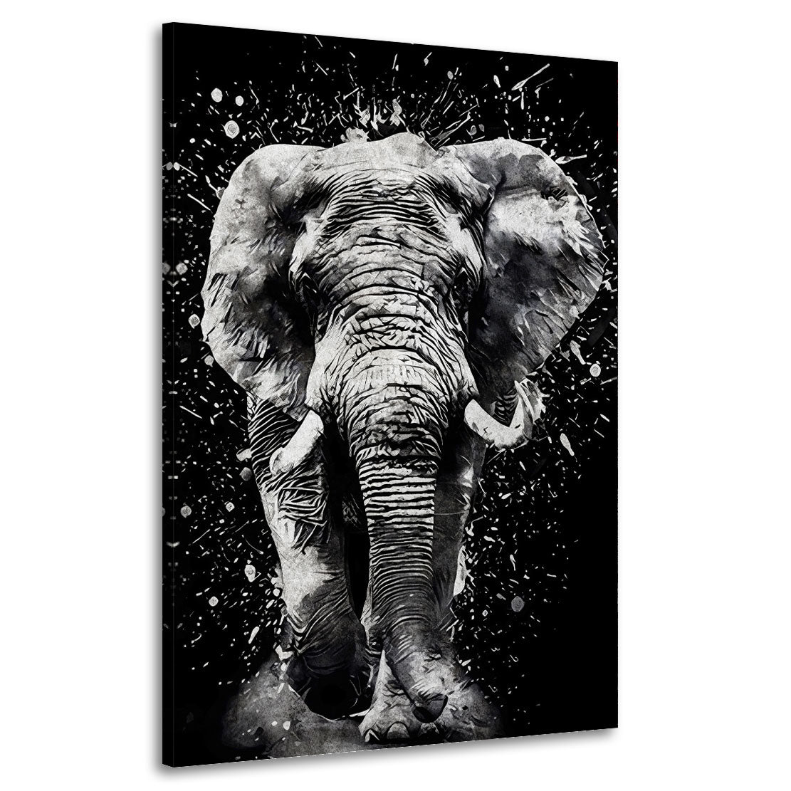 Wandbild Elefant schwarz-weiß Abstract Black & White, Tiere aus Afrika