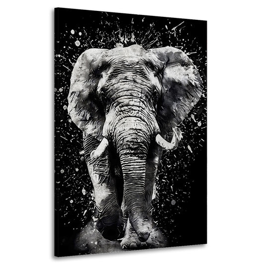 Wandbild Elefant schwarz-weiß Abstract Black & White, Tiere aus Afrika