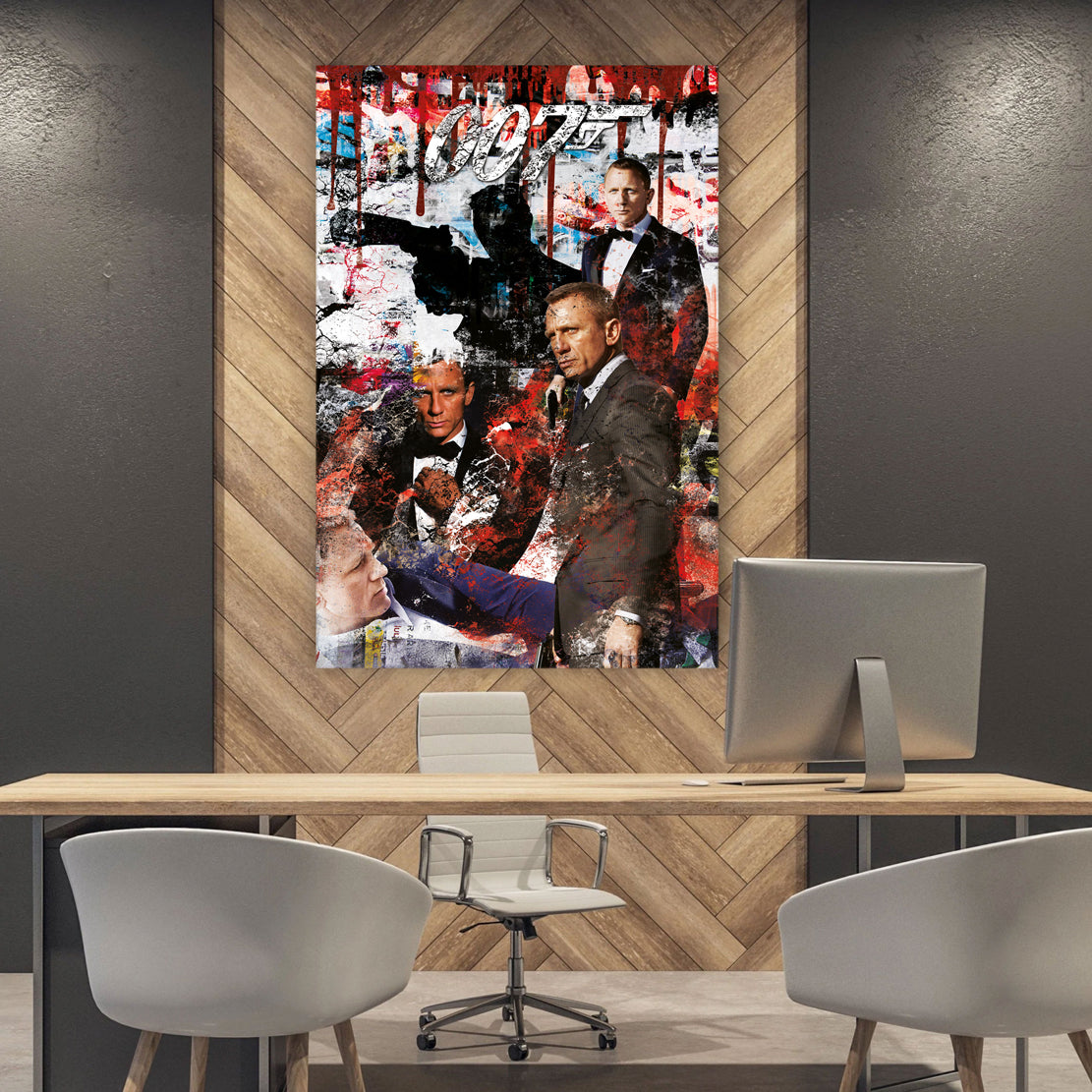 Bond Pop Art Wandbild als Acrylglasbild