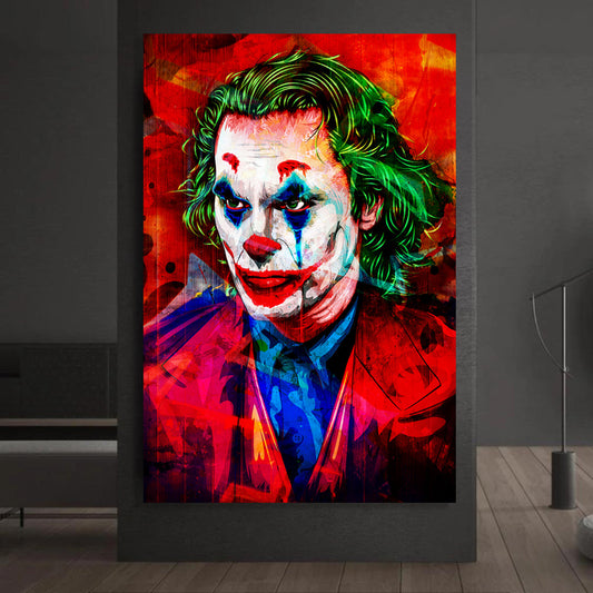 Joker Pop Art Wandbild als Alu-Dibond Bild