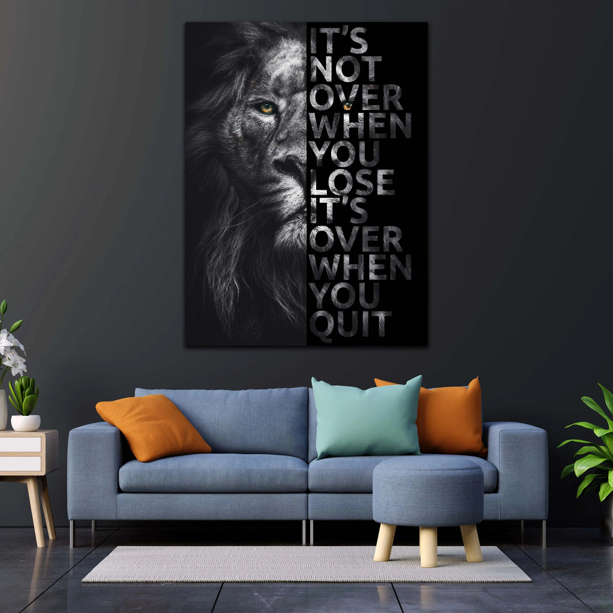 Löwe Motivationsbild als Acrylglasbild im Büro