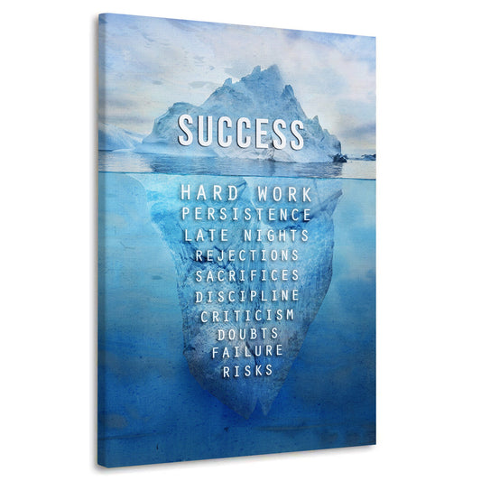 Wandbild Motivation Iceberg Blue Style auf Leinwand