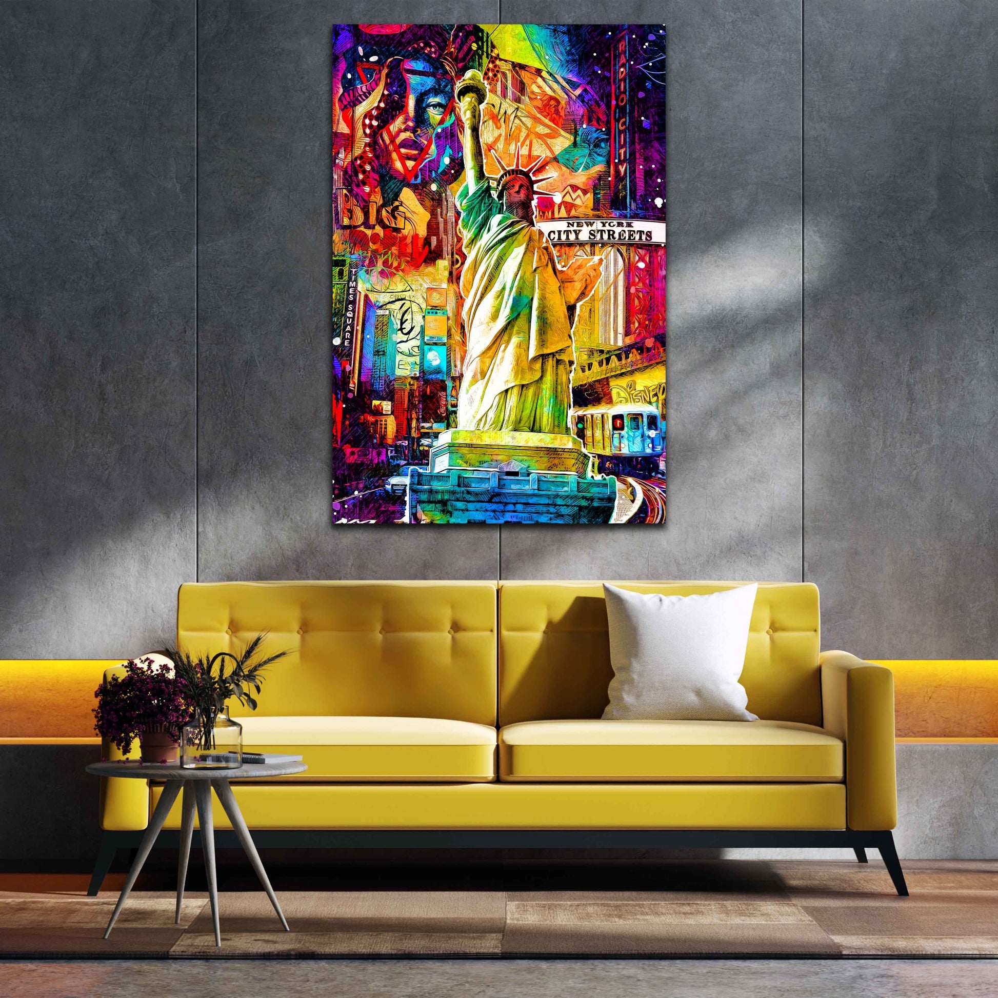 New Yorker Straßen im Pop Art Style als Acrylglasbild