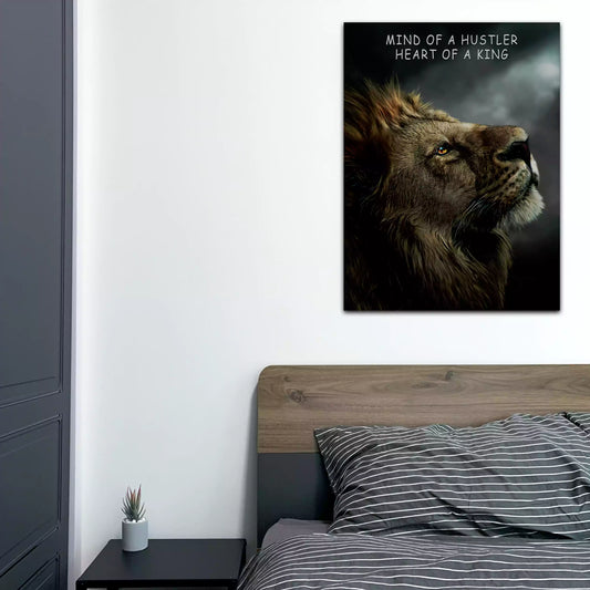 Loewe im Profil mit Spruch als Acrylglasbild