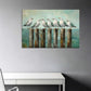 Möwen Meer Pfähle Aquarell maritim Wandbild