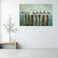 Möwen Meer Pfähle Aquarell maritim Wandbild
