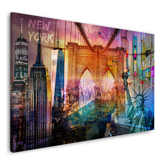 New York USA Pop Art Brooklyn Bridge Skyline Wandbild