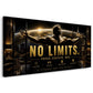 No Limits Motivations Wandbild in Schwarz und Gold im Querformat