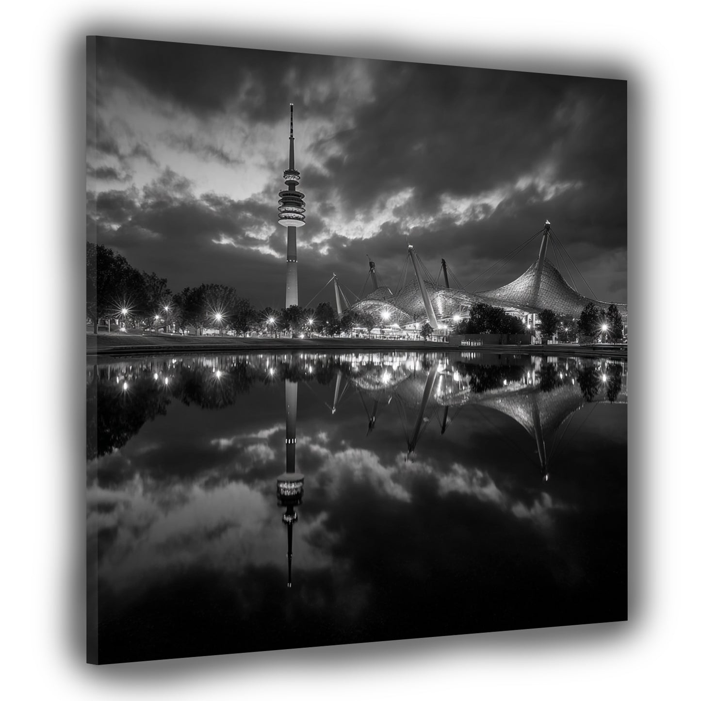 Olympiapark München schwarz weiß Wandbild