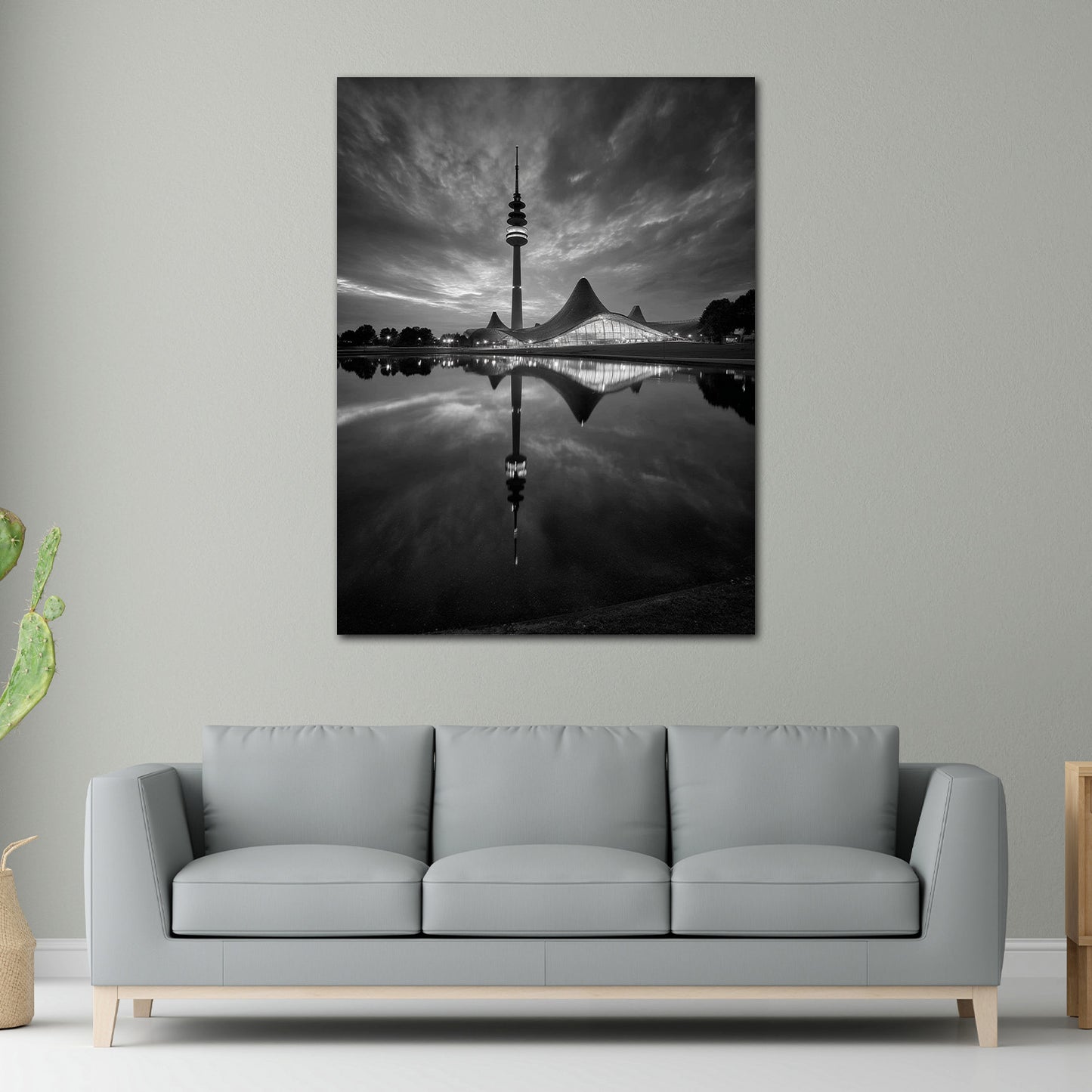 Olympiapark München schwarz weiß Wandbild