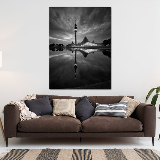 Olympiapark München schwarz weiß Wandbild