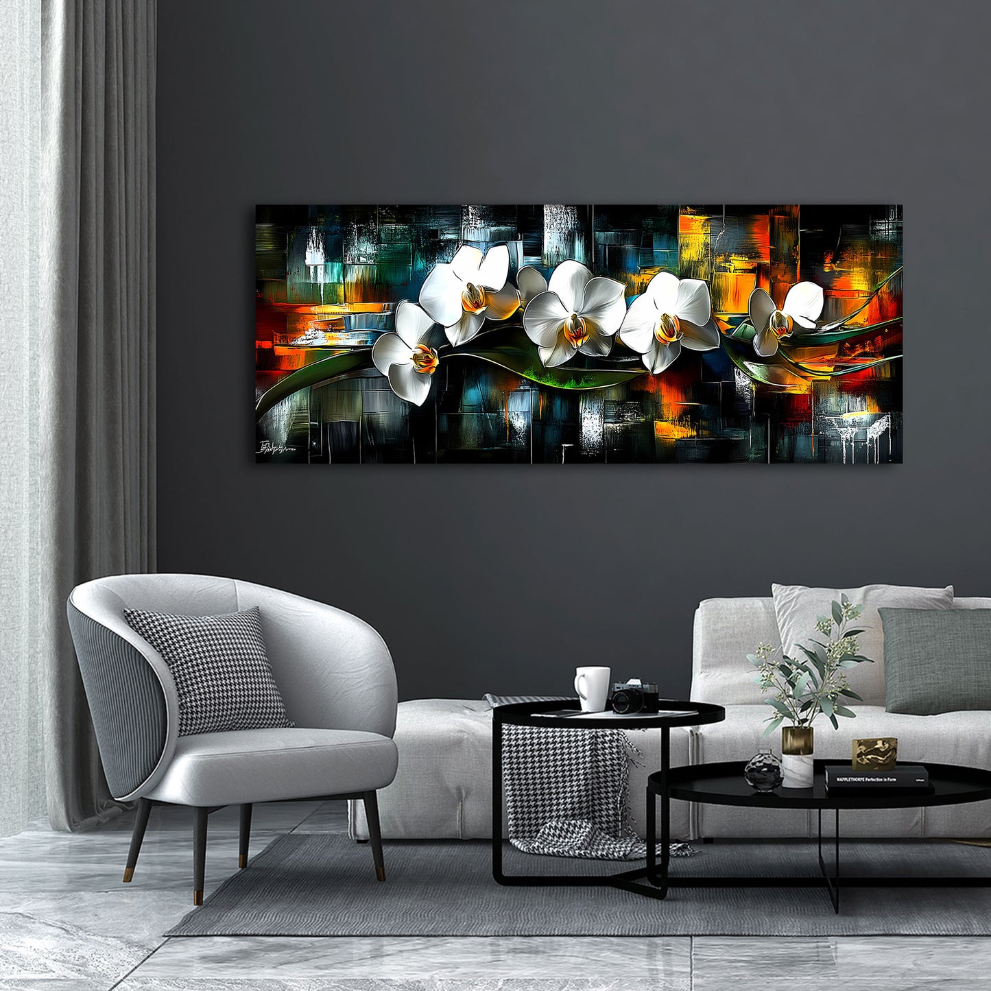 Orchidee modern abstrakt Blumen Wandbild