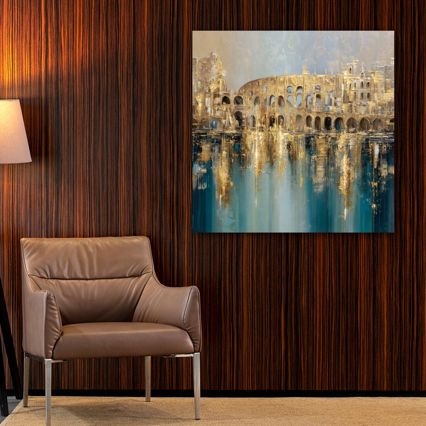 Orientalische Stadt Gold abstrakt und elegant Wandbild
