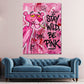 Rosa Panther mit Stay Wild Schriftzug Graffiti Wandbild