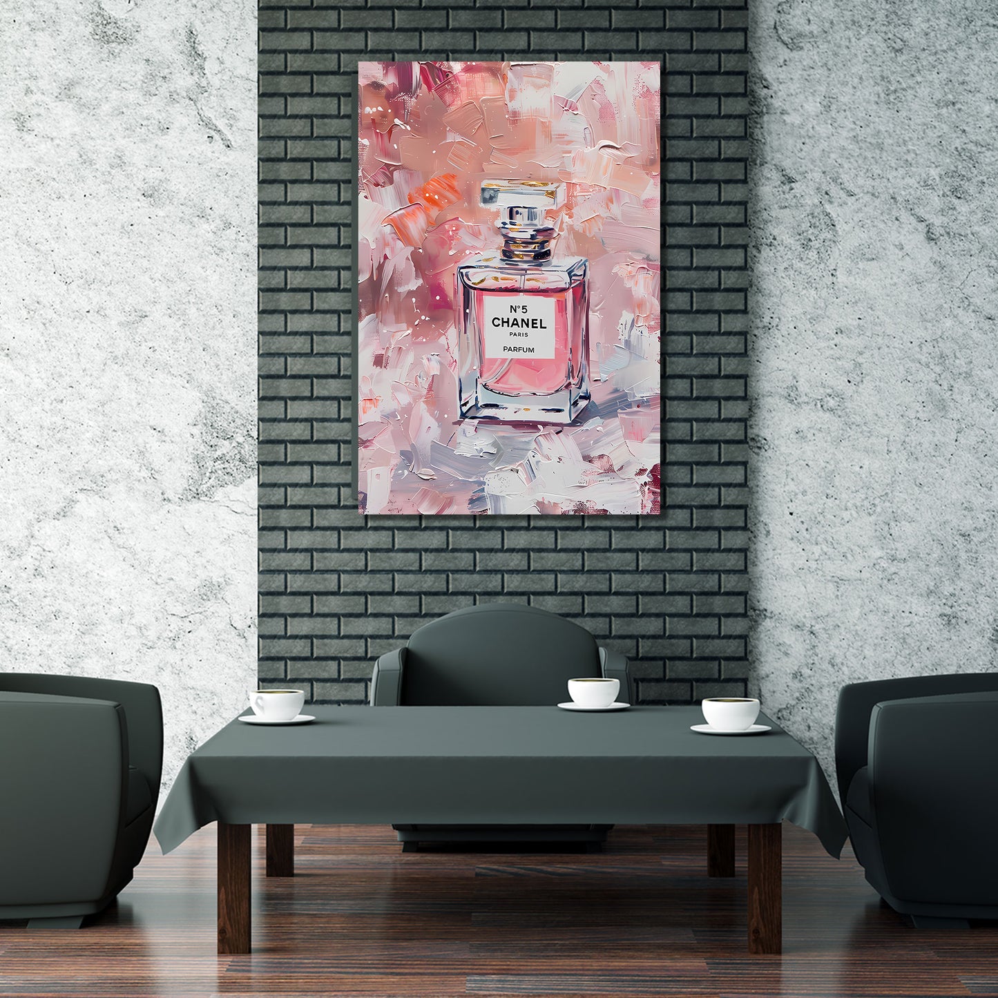 Parfumflakon No 5 Rosa Kunststil Wandbild