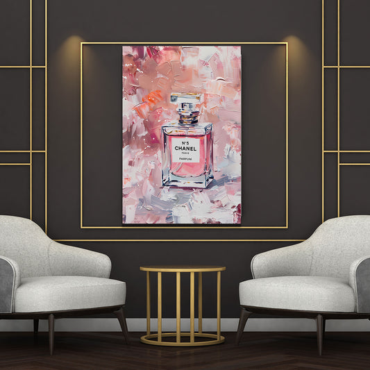Parfumflakon No 5 Rosa Kunststil Wandbild