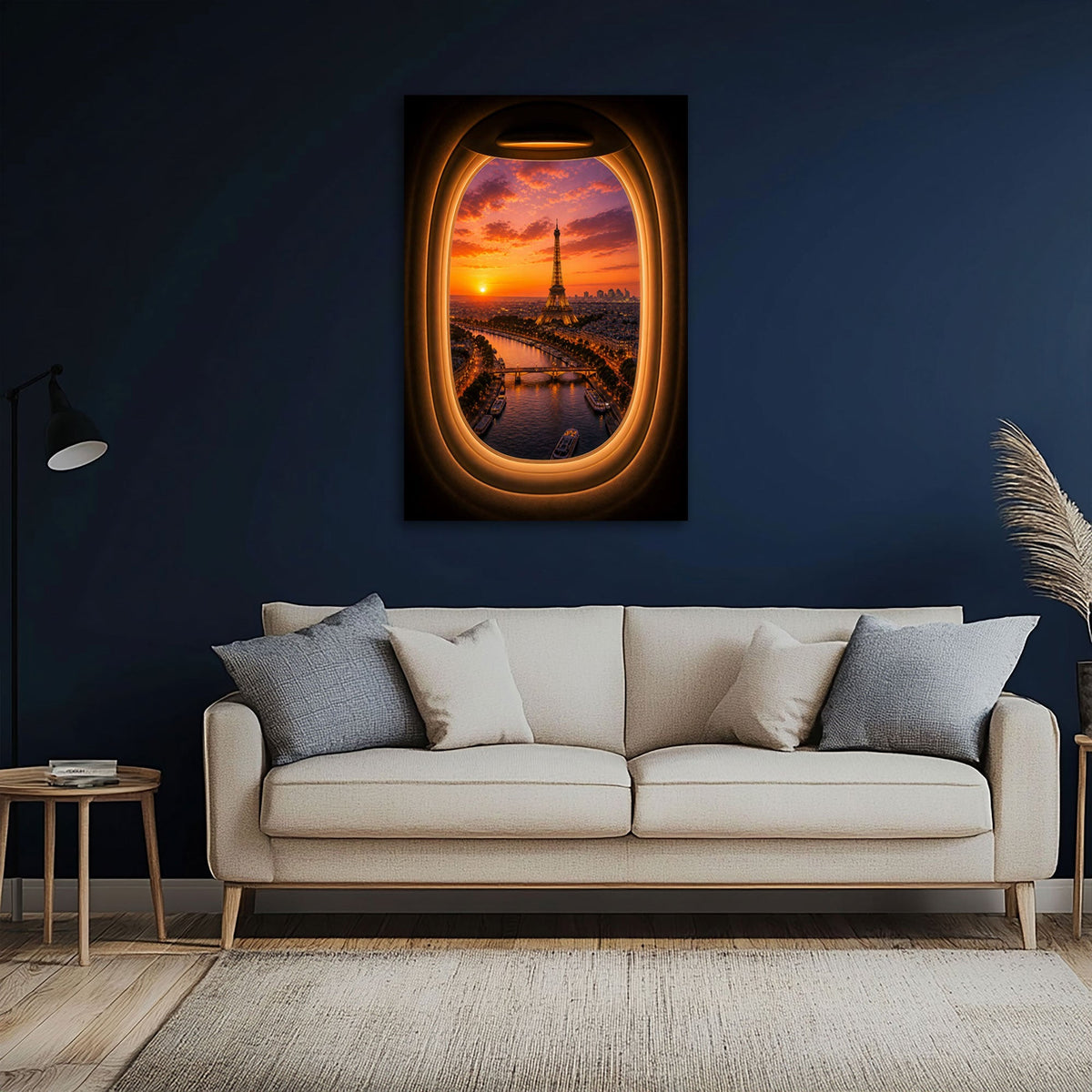 Städte Wandbild im Hochformat an einer Wohnraumwand