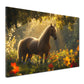 Pferd Blumenwiese Sonnenlicht Naturstimmung Wandbild