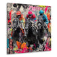 Pferderennen im bunten Pop Art Collage Stil Wandbild