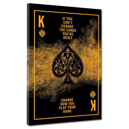 Pokerkarte Motivation Change How You Play Your Hand Wandbild