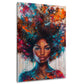 Pop Art afrikanisches Frauenporträt mit buntem Gesicht Wandbild