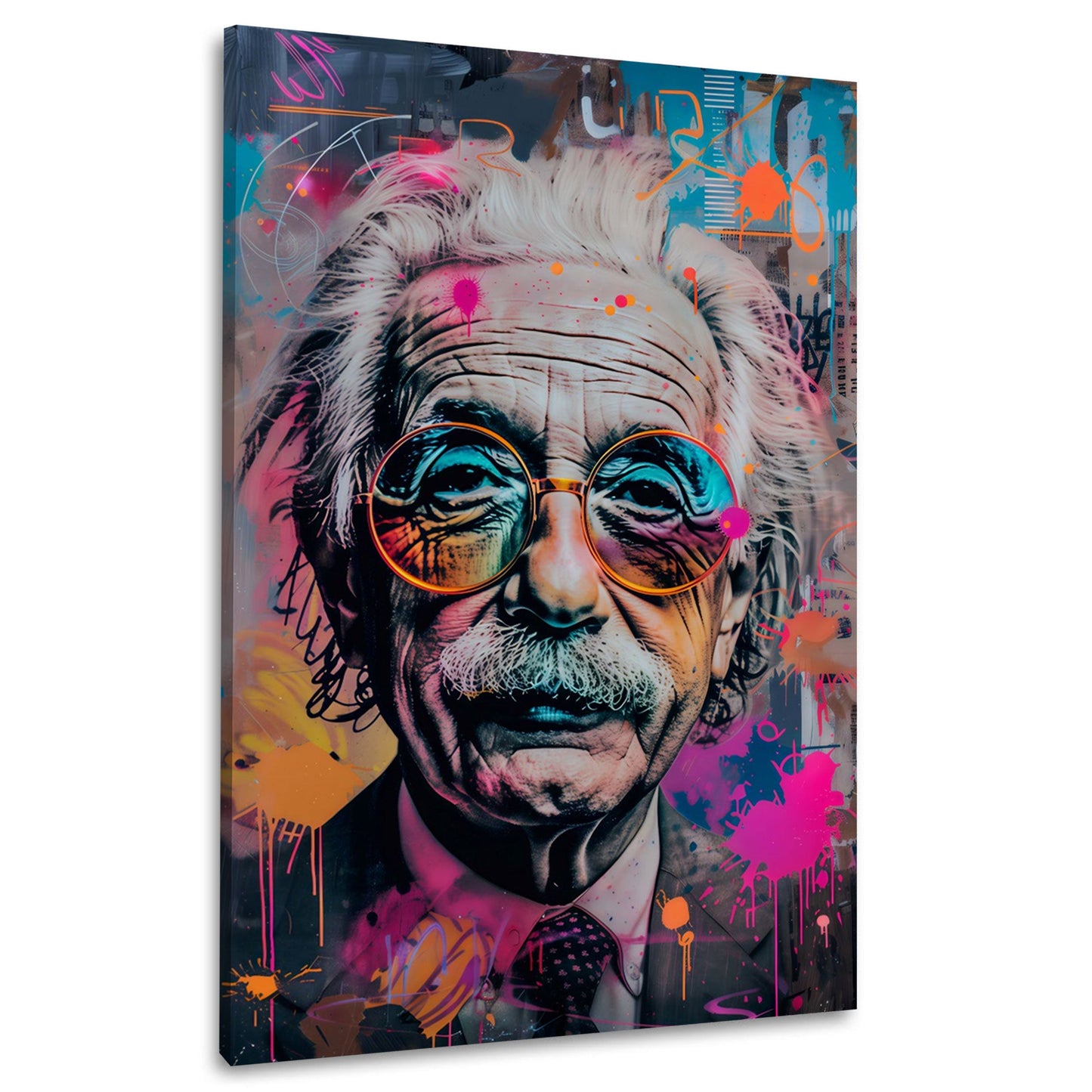 Pop Art Albert als cooler Wissenschaftler Wandbild