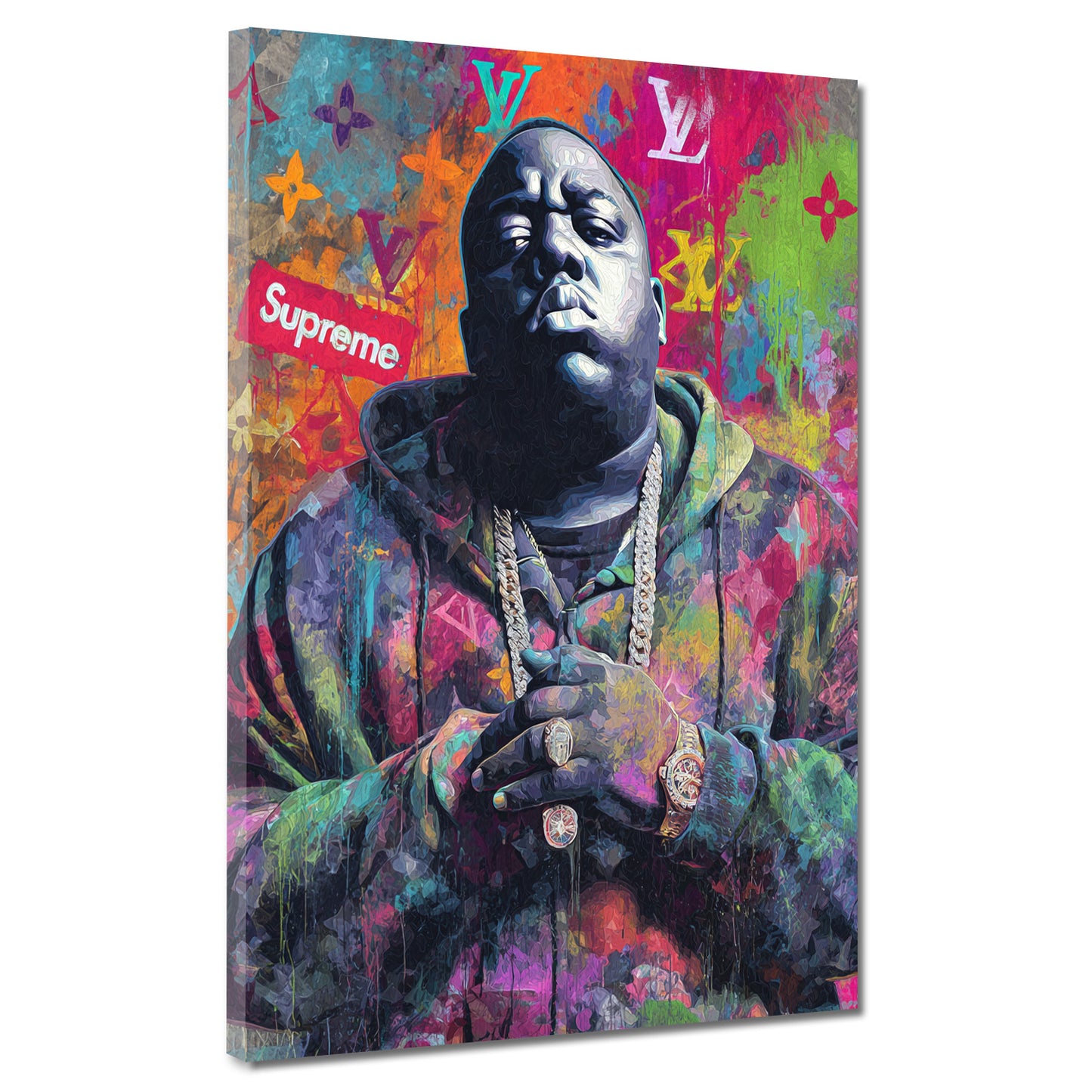 Pop Art Biggie Porträt Luxus Streetwear Wandbild