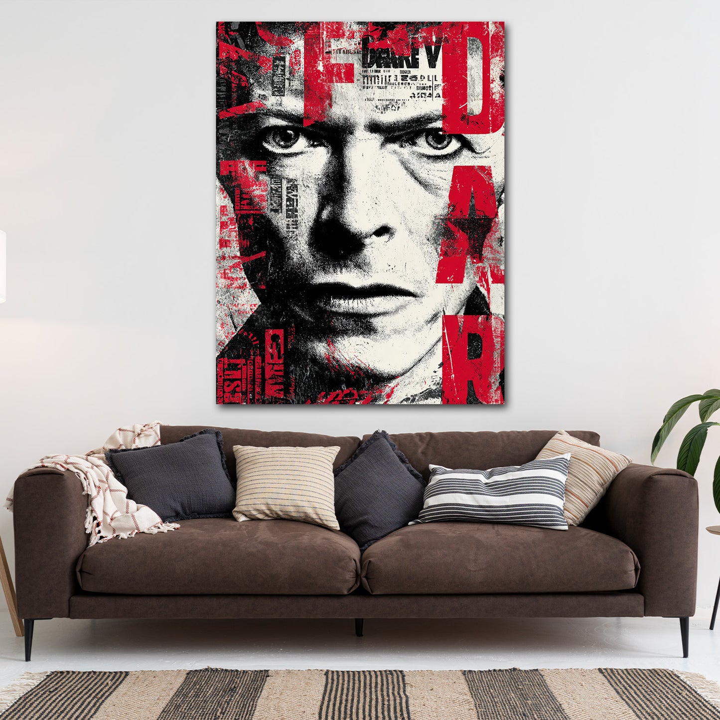 Bowie Porträt ausdrucksstarkes Design Wandbild