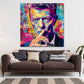 Pop Art Bowie Porträt Neon Farben Wandbild