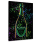 Pop Art Champagner Neon Farben Luxus Wandbild