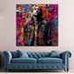 Pop Art Cobain Porträt im Graffiti Farbenmeer Wandbild