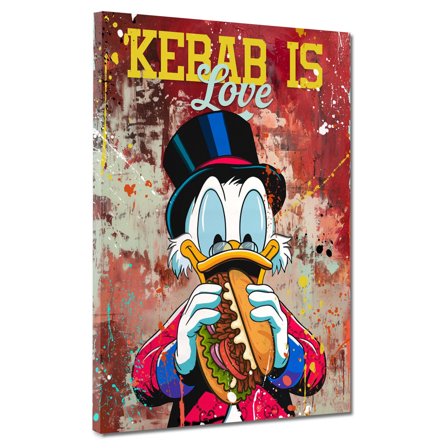 Pop Art Comic Duck Kebab ist Liebe Wandbild