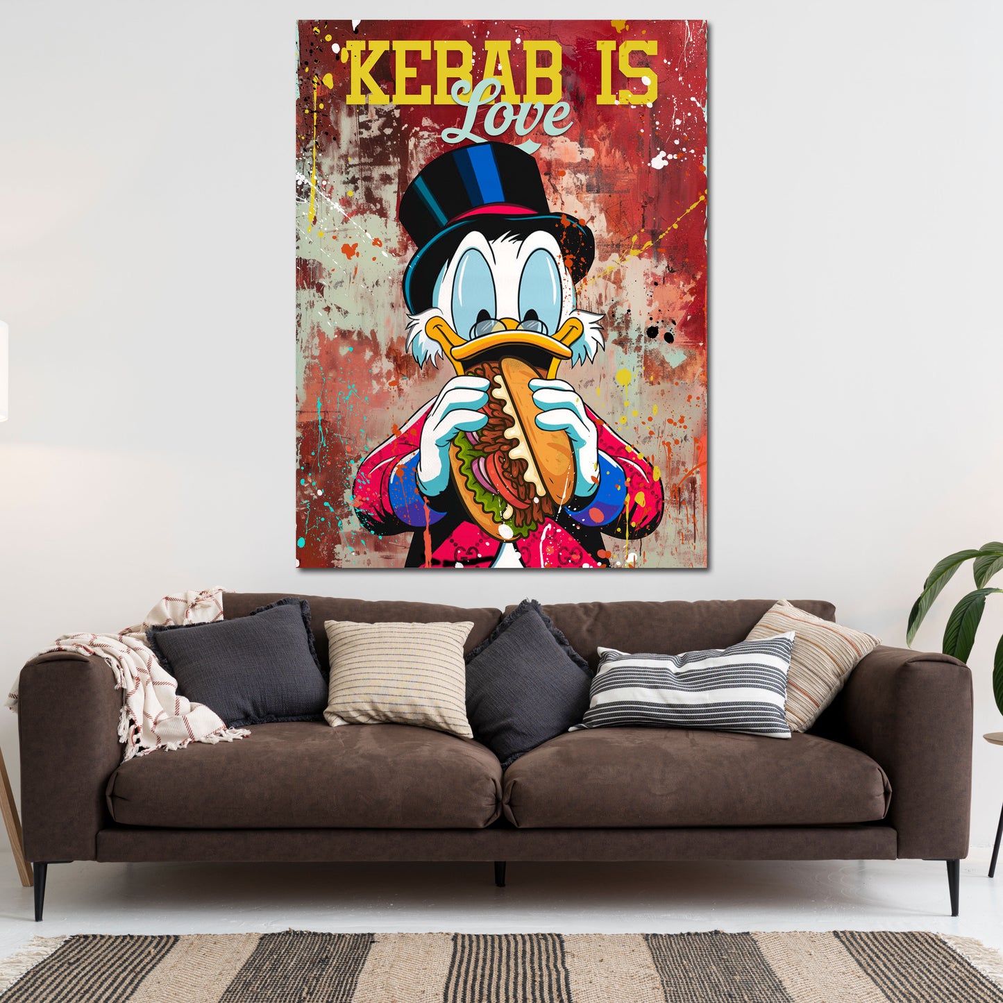 Pop Art Comic Duck Kebab ist Liebe Wandbild