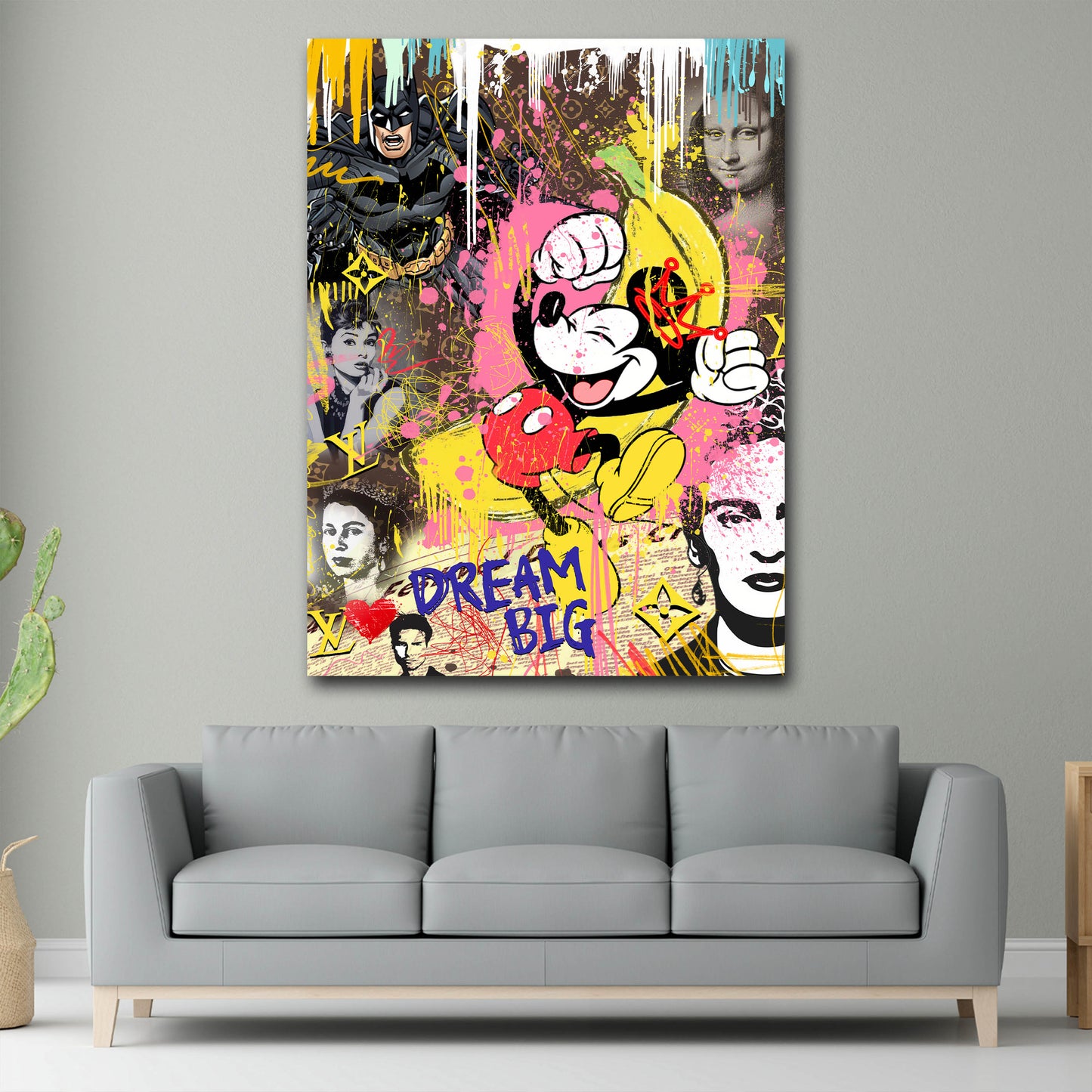 Pop Art Comic Maus Ikonen Dream Big Statement Wandbild