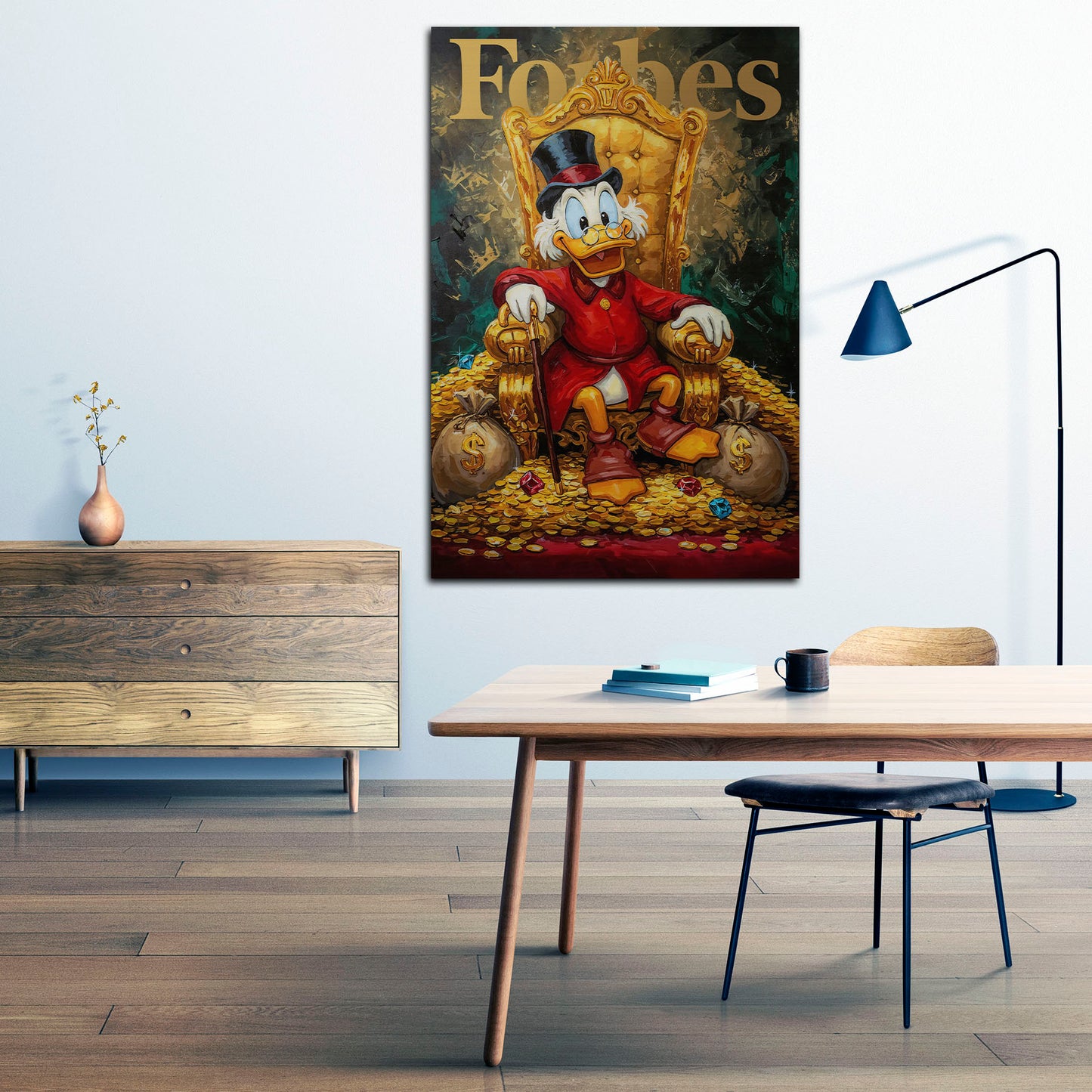 Pop Art Duck Reichtum König Geld und Erfolg Wandbild