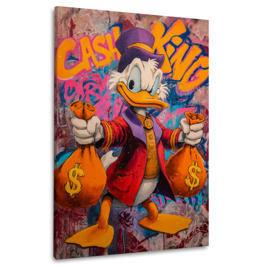 Pop Art Ente Geldsäcke Dollar Cash King Comic Wandbild