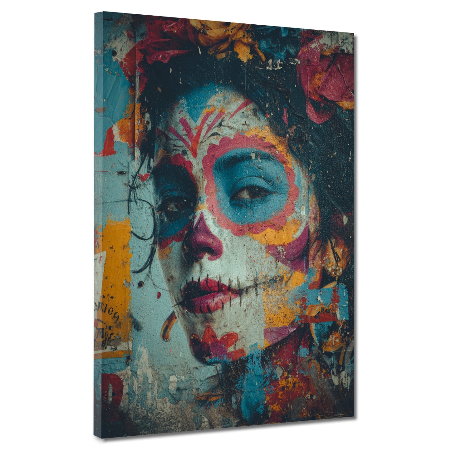 Pop Art Frau Gesicht Día de los Muertos Wandbild