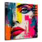 Pop Art Frau Gesicht Porträt Wandbild