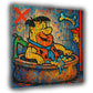 Pop Art Fred in der Badewanne Retro Comic Wandbild