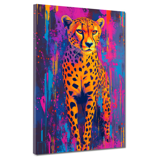 Pop Art Gepard Tierporträt Wandbild